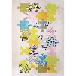 Mani Textile Tapis Puzzle Beige