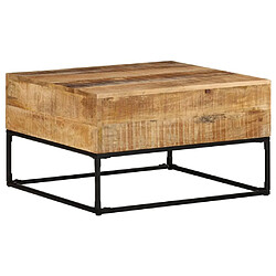 Maison Chic Table basse pour salon | Table à café 68x68x41 cm Bois de manguier brut -GKD46421 pas cher