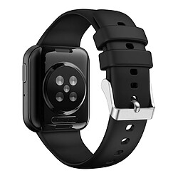 Bracelet en silicone avec boucle argentée pour votre Oppo Watch 3 - noir