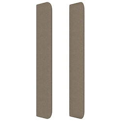 Maison Chic Tête de lit moderne avec oreilles pour chambre - Décoration de lit Taupe 93x16x118/128 cm Tissu -MN41434 pas cher