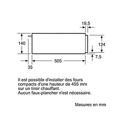 Tiroir chauffant 14cm noir/inox - bi510cnr0 - SIEMENS