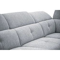 Courtois Laville Canapé d'angle droit Avena 5 places relax électrique tissu gris clair pas cher