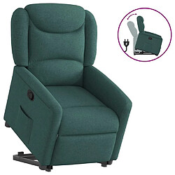 vidaXL Fauteuil inclinable vert foncé tissu