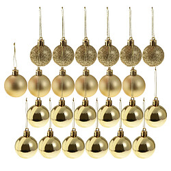 Avis 24pcs 6cm boules de noël ornements d'arbre de Noël suspendus décorations or