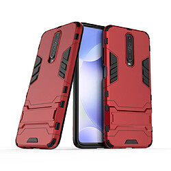 Wewoo Coque Pour Xiaomi Redmi K30 Antichoc PC + TPU Housse de protection avec support invisible Rouge