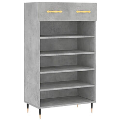 Maison Chic Armoire à Chaussures Gris béton,Meuble de Rangement à Chaussures 60x35x105 cm bois d'ingénierie -MN28659