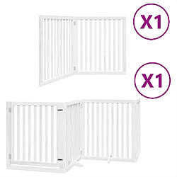 vidaXL Barrière pour chien porte pliable 6panneaux blanc bois peuplier