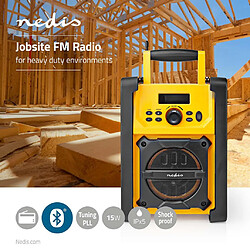 NEDIS Radio FM de Chantier | 15 W | Bluetooth® | IPX5 | Poignée de Transport | Jaune/Noir