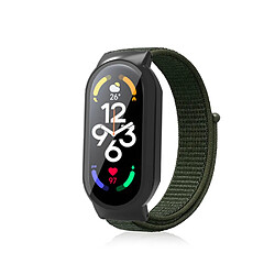 Bracelet en nylon pour votre Xiaomi Mi Band 7/7 NFC - vert armée/noir