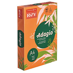 Ramette papier couleur Rey Adagio couleurs intenses A4 80 gr - 500 feuilles - orange vif