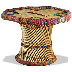 Acheter Maison Chic Tabls basse,Table Console pour salon Bambou avec Détails Chindi Multicolore -MN57965