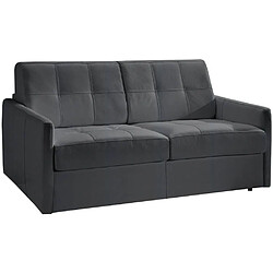 Inside 75 Canapé convertible CUBE en microfibre graphite couchage 160cm express sommier lattes matelas 16 cm