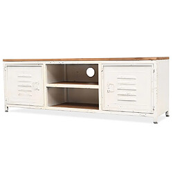 Helloshop26 Meuble télé buffet tv télévision design pratique meuble tv 120 cm blanc 2502292