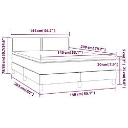 Acheter Maison Chic Lit adulte- Lit + matelas,Sommier à lattes de lit avec matelas LED Gris foncé 140x200 cm -GKD86754