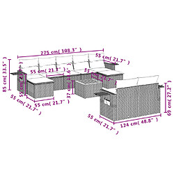 Avis Maison Chic Salon de jardin 10 pcs avec coussins | Ensemble de Table et chaises | Mobilier d'Extérieur noir résine tressée -GKD45741