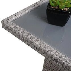 Acheter Decoshop26 Ensemble complet de salon de jardin terrasse balcon véranda en polyrotin gris coussin gris foncé avec banc 04_0003048