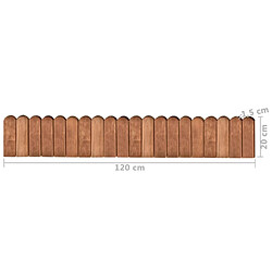 vidaXL Rouleau de bordure Marron 120 cm Bois de pin imprégné pas cher