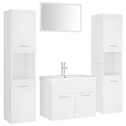 vidaXL Ensemble de meubles de salle de bain Blanc Aggloméré