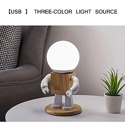 Acheter Universal Lampe de table robot mignonne Lampe de table en bois blanc nordique moderne LED Enfants Petite fille Garçon Enfants Chambre à coucher Chevet Mini Nightlight |