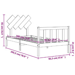 vidaXL Cadre de lit sans matelas bois de pin massif pas cher