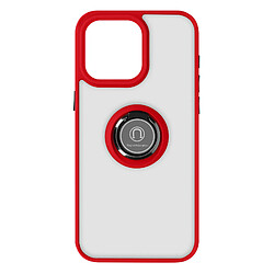 Avizar Coque pour iPhone 15 Pro Max Bague Métallique Support Vidéo Ringrip Rouge