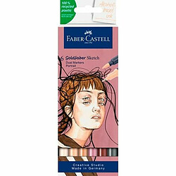 Ensemble de Marqueurs Faber-Castell Goldfaber Sketch - Portrait Double 6 Pièces