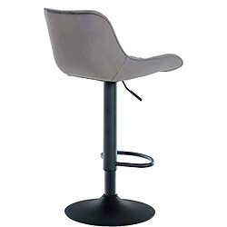 Avis Decoshop26 Lot de 2 tabourets de bar réglable et pivotant assise en velours gris pieds métal noir TDB10608