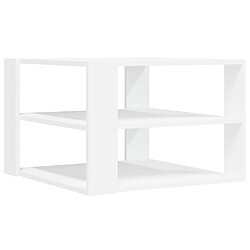 vidaXL Table basse blanc 59,5x59,5x40 cm bois d'ingénierie