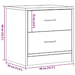 vidaXL Table de chevet chêne artisanal 40x30x40 cm bois d'ingénierie pas cher