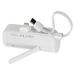 Batterie de Secours 6000mAh Double Connectivité USB C et Lightning LinQ Blanc