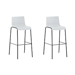 Non Lot de 2 tabourets de bar Hoover plastique 4 pieds structure noir pas cher