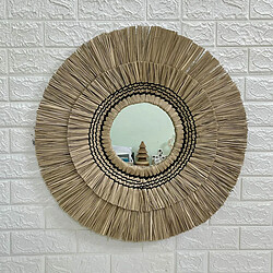 Miroir mural Alexandra House Living Herbe de mer 6 x 57 x 59 cm Rond