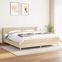 Maison Chic Lit Adulte - Lit simple Lit à sommier tapissier avec matelas moelleux - Meuble de Chambre - Crème 200x200 cm Tissu -MN38163