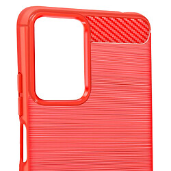 Avizar Coque pour Motorola Moto G24, G04 et G04s Effet Carbone et Brossé Rouge