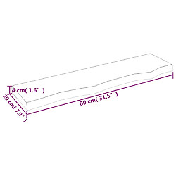 vidaXL Étagère murale marron clair 80x20x4 cm bois chêne massif traité pas cher