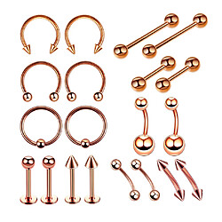 20piece nez lèvre langue sourcils tragus nombril anneau Piercings 1.2x6 + 3mm