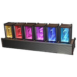 Nixie Clock RGB LED Digital Glow Tube Clock Kit De Base En Bois Fini