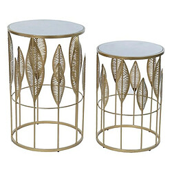 Table d'appoint DKD Home Decor Volets Métal Marbre (2 pcs) (42 x 42 x 65 cm) (37 x 54,5 x 37 cm)