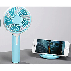 Ventilateur 2 en 1 USB petit ventilateur avec support de téléphone portable-bleu