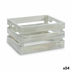 Gift Decor Boîte Décorative Blanc Bois de peuplier 26,2 x 13,2 x 15,8 cm (24 Unités)