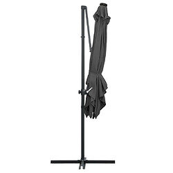 Helloshop26 Parasol déporté avec led et mât en acier 250 x 250 cm anthracite 02_0008445 pas cher