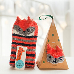 Wewoo Décoration de Noël à porter 5 Boxes hiver corail velours épais chaud chaussettes adultes de bande dessinée, motif animal stéréoscopique boîte de cadeau, livraison aléatoire Style ACH-611839 pas cher