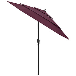 ComfortXL Parasol à 3 Niveaux Avec Mât En Aluminium Bordeaux 2,5 M