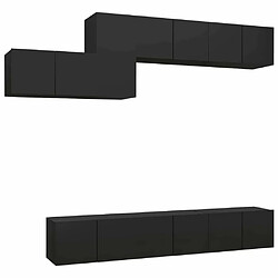 Maison Chic Ensemble de meubles TV 7 pcs | Banc TV Moderne pour salon | Meuble de Rangement - Noir Aggloméré -MN38561