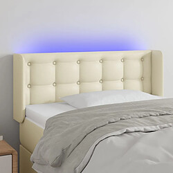 Maison Chic Tête de lit scandinave à LED,meuble de chambre Crème 83x16x78/88 cm Similicuir -MN90052