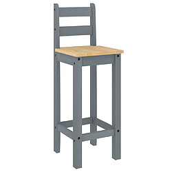 Avis vidaXL Chaises de bar lot de 2 gris bois de pin solide