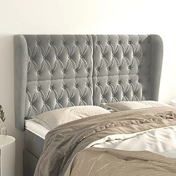 Maison Chic Tête de lit scandinave avec oreilles,meuble de chambre Gris clair 147x23x118/128 cm Velours -MN58089