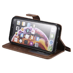 Acheter Wewoo Housse Coque Pour iPhone XR Étui de protection à rabat horizontal de couleur unie avec support et fentes cartes et portefeuille et cadre photo et lanière marron