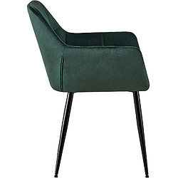 Avis Decoshop26 Chaise de salle à manger bureau coutures décoratives carrées en velours vert pieds en métal noir 10_0001899