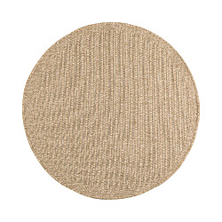 Avril Paris Tapis extérieur rond - 160cm - naturel - 100% polypropylène résistant aux UV - 1400 gr/m2 - EDEN